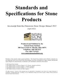 Dimension Stone Design Manual DSDM Chapter 02 - Standards & Specifications